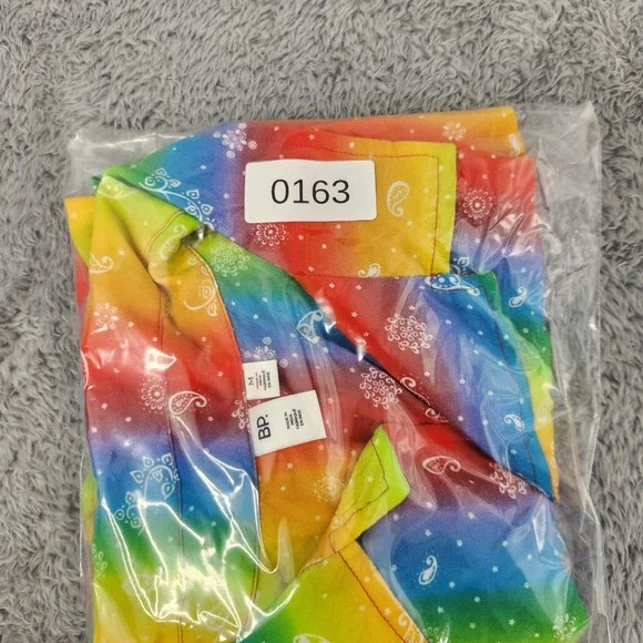 BP Shirt Womens M Rainbow Be Proud Camp Stripe Paisley Button Down BP441189MN - Picture 12 of 12